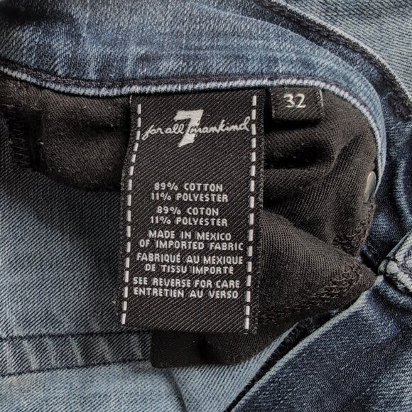 7 For All Mankind Men's Foolproof Slimmy Dark Blue Denim Jeans, Size 32 - Picture 7 of 10